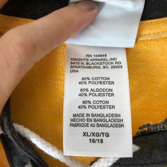 Vintage Boston Bruins Yellow Front Tie Sweatshirt - Picture 6 of 8